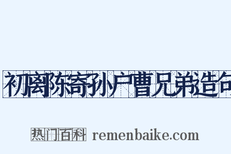 初离陈寄孙户曹兄弟造句是什么意思的图片